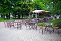 Cafe in the park Hermitage, Moscow, Russia