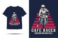Cafe racer custom motorcycle t shirt design Royalty Free Stock Photo