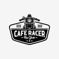 Cafe Racer Emblem Badge Logo Vector Isolated in White Background. Best for Motorbike Garage and Mechanic Logo Royalty Free Stock Photo