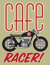 Cafe Racer Motorcycle Design Royalty Free Stock Photo