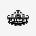 Cafe Racer New York Emblem Badge Logo Vector Isolated in White Background. Best for Motorbike Garage and Mechanic Sticker Logo