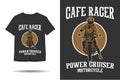 Cafe racer power cruiser motorcycle t shirt design Royalty Free Stock Photo