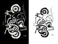 Cafe racer print t-shirt. Motorcycle, helmet Royalty Free Stock Photo