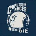 Cafe racer typographic with helmet graphic for t-shirt