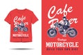 Cafe racer vintage motorcycle build your own bike silhouette t shirt design Royalty Free Stock Photo