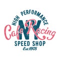 Cafe Racing Speed Shop Typography.
