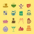 Cafe and restaurant icons set. Royalty Free Stock Photo