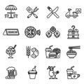 Cafe and Restaurant icons set. Royalty Free Stock Photo