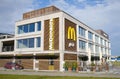 Cafe restaurant Mcdonalds in Belarus Minsk. McDonald's Corporation is the world's largest chain of fast food Royalty Free Stock Photo