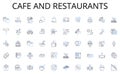 Cafe and restaurants line icons collection. Empowerment, Mindfulness , Motivation, Growth, Resilience, Personalization