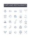 Cafe and restaurants line icons collection. Milests, Progression, Advancement, Improvements, Growth, Evolvement Royalty Free Stock Photo