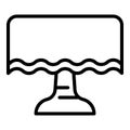 Cafe round table icon, outline style