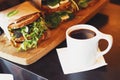 Cafe Sandwich coffee Oslo Norway Royalty Free Stock Photo