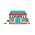 Cafe shop exterior Street restaurant building. Vector illustration in flat style Royalty Free Stock Photo