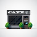 Cafe shop illustration. Facade