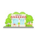 Cafe shop, Coffee house. Vector illustration in flat design Royalty Free Stock Photo