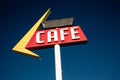 Cafe sign along historic Route 66 Royalty Free Stock Photo