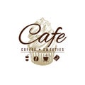 Cafe sign with hand drawn cupcake.