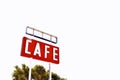 Cafe sign in Texas. Royalty Free Stock Photo