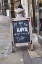 Cafe signboard with funny text