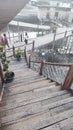 Cafe stairs with a ship design with views of the Suramadu bridge, Madura