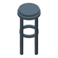 Cafe stool icon isometric vector. Interior retro