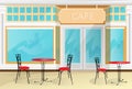 Cafe Street Coffee Shop Chairs Table Vector Royalty Free Stock Photo