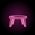 Cafe table neon icon. Simple thin line, outline vector of household icons for ui and ux, website or mobile application Royalty Free Stock Photo
