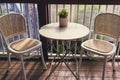 Cafe Table Setting On Verandah Royalty Free Stock Photo