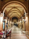 Cafe tables in the gallery of Ferstel Palace, Vienna Royalty Free Stock Photo