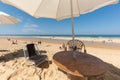 Cap Ferret, Arcachon Bay, France. Cafe terrace on the beach