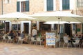 Cosy cafe terrace in Fornalutx, Majorca Royalty Free Stock Photo