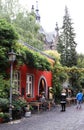 Cafe in Traben-Trarbach, Germany on a cold, fall day Royalty Free Stock Photo