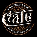 Cafe vintage lettering design.