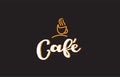 cafe word text logo with coffee cup symbol idea typography