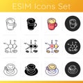 Cafeinated drinks icons set Royalty Free Stock Photo