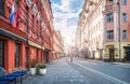 cafes on Malaya Bronnaya street near the Patriarch`s Ponds in Moscow