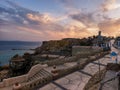 Cafes and restaurants on the cliffs at sunset in Hadaba, Sharm el Sheikh