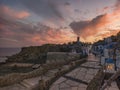 Cafes and restaurants on the cliffs at sunset in Hadaba, Sharm el Sheikh