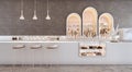 Cafeteria.Coffee shop counter bar interior design with modern style.