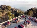 A cafeteria with hilly view in nepal Royalty Free Stock Photo