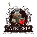 Cafeteria logo design template. fresh coffee or