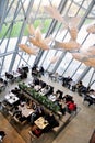 The cafeteria of the modern art museum of the Louis Vuitton Foundation