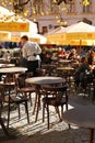 Cafeteria on the street at sun day