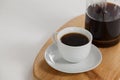 Cafetiere and a cup of black coffee Royalty Free Stock Photo