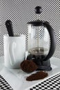 Cafetiere and cup Royalty Free Stock Photo