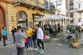 CaffÃ¨ Al Bicerin historic cafeteria serve traditional hot drink made of espresso, drinking chocolate, and milk Turin Italy