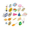 Caff icons set, isometric style Royalty Free Stock Photo