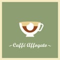 caffe affogato. Vector illustration decorative design