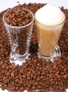 Caffe latte and coffee beans Royalty Free Stock Photo